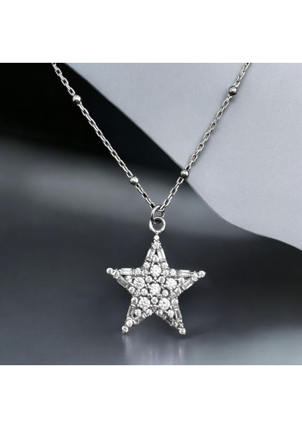 Swarovski Yıldız Kolye 925 Gümüş (Altın Kaplama)