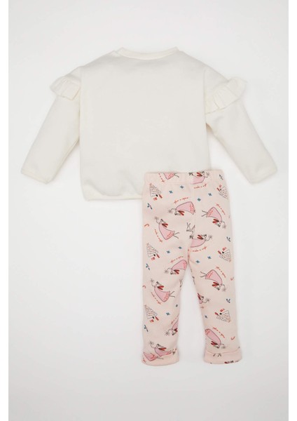 Kız Bebek 2'li Takım Yılbaşı Temalı Uzun Kollu Üst Beli Lastikli Alt D6516A524WN indirimleri