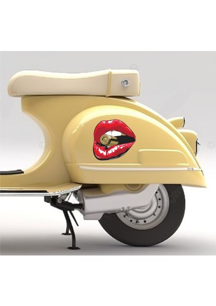 Dudak ve Mermi Sticker Araba Oto Motosiklet Karavan Sticker 00245