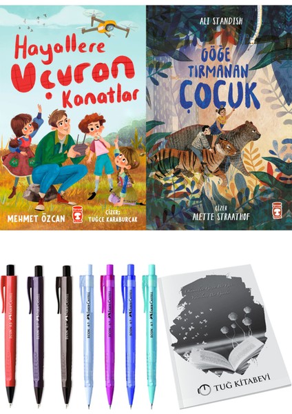 Göğe Tırmanan Çocuk ve Hayallere Uçuran Kanatlar 2li Set