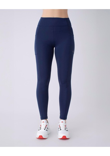 Logo Maia Kadın Mavi Skin Fit Tayt
