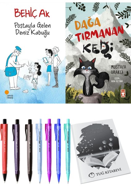 Dağa Tırmanan Kedi ve Postayla Gelen Deniz Kabuğu 2li Set