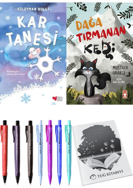 Dağa Tırmanan Kedi ve Kar Tanesi 2li Set