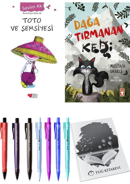 Dağa Tırmanan Kedi ve Toto ve Şemsiyesi 2li Set