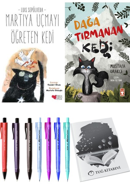 Dağa Tırmanan Kedi ve Martıya Uçmayı Öğreten Kedi 2li Set