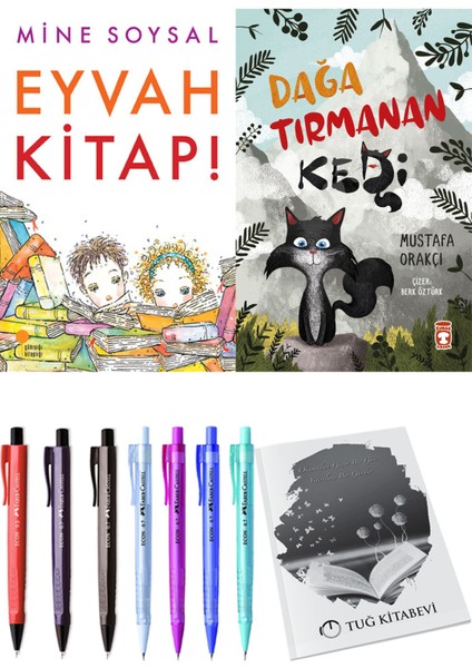 Dağa Tırmanan Kedi ve Eyvah Kitap! 2li Set