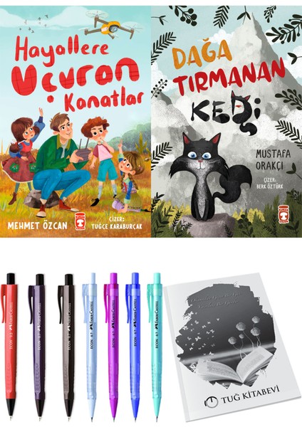 Dağa Tırmanan Kedi ve Hayallere Uçuran Kanatlar 2li Set