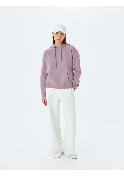 Kanguru Cepli Kapüşonlu Oversize Basic Sweatshirt