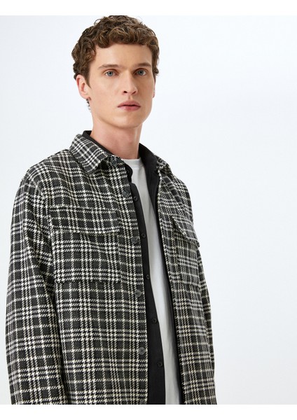 Uzun Kollu Kapaklı Cep Detaylı Ekose Tüvit Gömlek Ceket fiyatları