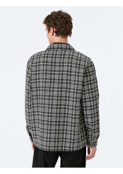 Uzun Kollu Kapaklı Cep Detaylı Ekose Tüvit Gömlek Ceket fırsatları