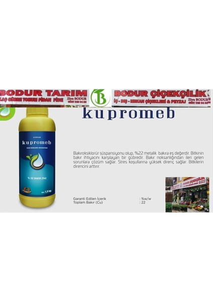 Kupromeb 1.5 Kg %22 Bakır Gübre (Cu) Meyve Sebze Fidan Fide Çiçek