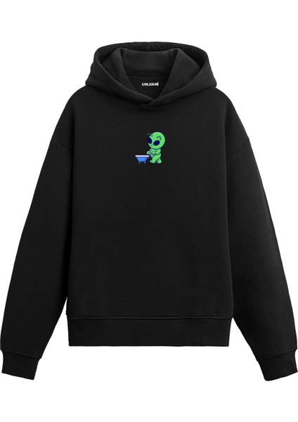 Alışverişçi Uzay Baskılı Sweat Uzay Temalı Kapşonlu Uzay Tasarım Hoodie