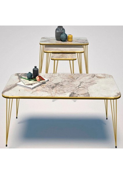 Zigon Sehpa Kr ve Orta Sehpa Kr Set Çift Gold Efes Tel 1112 fiyatları