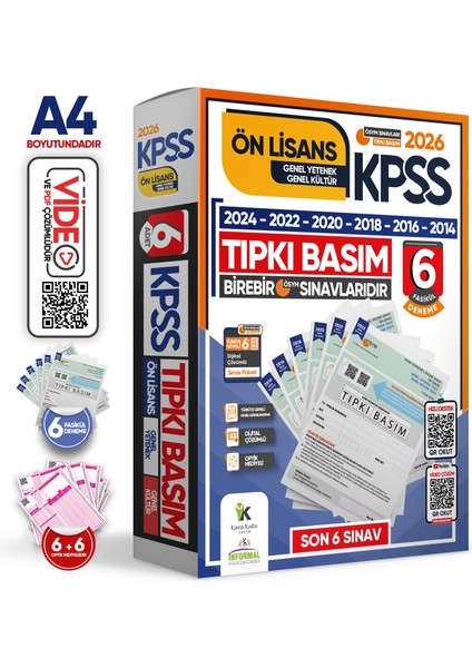 2026 KPSS Ön Lisans-Ortaöğretim/Lise ÖSYM Tıpkı Basım 12li Deneme Seti Türkiye Geneli Dijital Çözümlü
