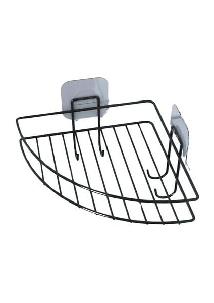 Buffer® Yapışkanlı Banyo Köşeliği Kancalı Köşe Rafı Duş Şampuanlık Duvar Düzenleyici Organizer Raf
