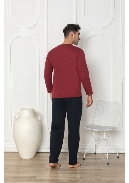 Erkek Yazı Desenli Iki Iplik Pijama Takımı modelleri