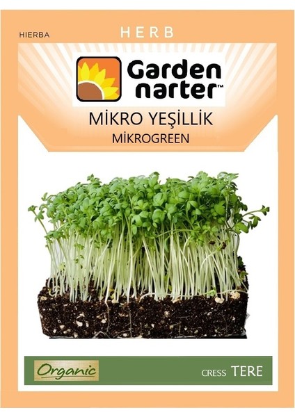 Mikro Yeşillik Için Microgreen Organik Tere Tohumu 15 gr 7500 Tohum