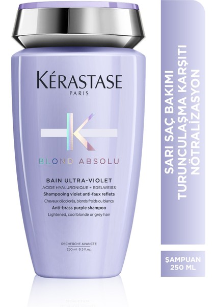 Blond Absolu Bain Ultra-Violet Istenmeyen Sarı&turuncu Yansımaları Nötralize Eden Şampuan