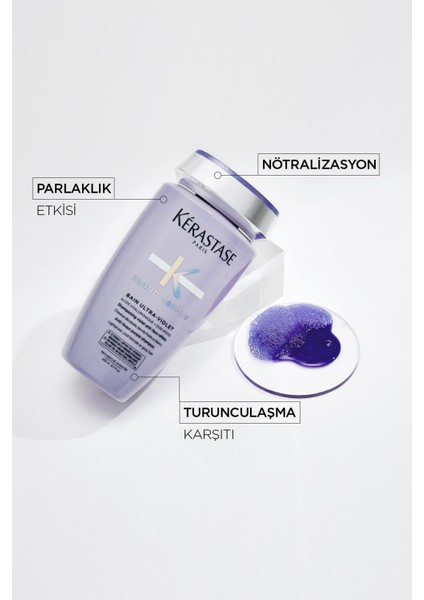 Blond Absolu Bain Ultra-Violet Istenmeyen Sarı&turuncu Yansımaları Nötralize Eden Şampuan