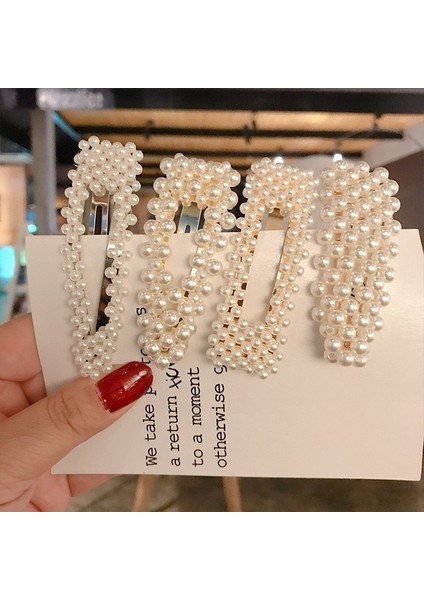 Tip 5 Gümüş Kore Inci Tokaları Geometrik Kadın Saç Tokası Saç Aksesuarları Kızlar Takı Moda Saç Tokaları (Yurt Dışından) fiyatları