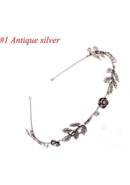 Style1 Antik Gümüş Kadın Takı Bayan Taşlı Taç Saç Bandı Baş Zinciri (Yurt Dışından)