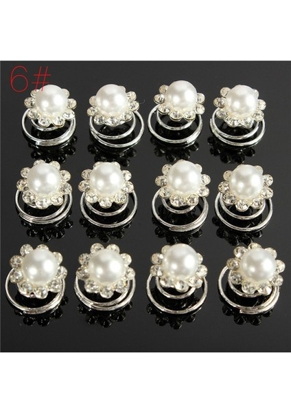 No.6 Boyutu Kadın Gümüş Düğün Diamante Kristal Saç Teli Bukleler Inciler Çiçek Kelebek Tokası (Yurt Dışından)