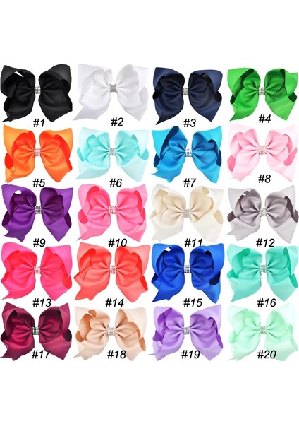 No7-Koyu Mavi Kız Çocukları Büyük Taşlı Saç Kurdeleleri Baskılı Kırmızı Kurdele Yay Tüm Timsah Toka Saç Aksesuarları (Yurt Dışından) fırsatları