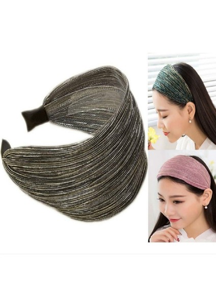 Siyah Stil 8 cm Geniş Saç Bandı Mesh Tinsel Kumaş Şık Bayanlar Saç Bandı Kadın Saç Aksesuarları (Yurt Dışından) fiyatları