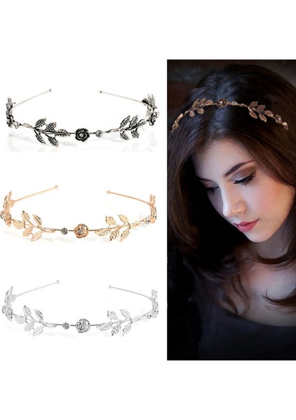 Style1 Antik Altın Kadın Takı Bayan Taşlı Taç Saç Bandı Baş Zinciri (Yurt Dışından) modelleri