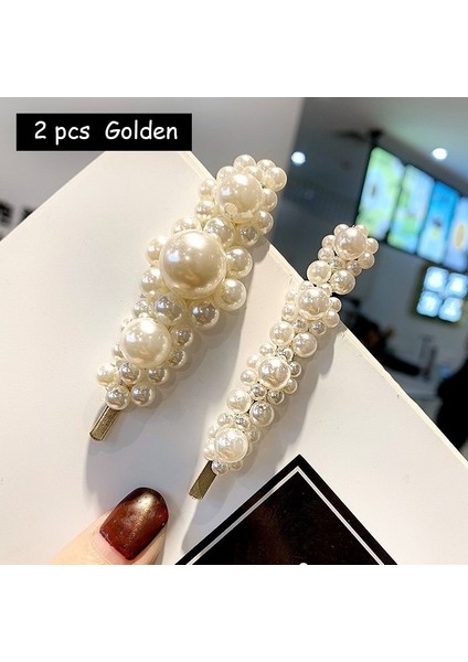 Tip 4 Altın Kore Inci Tokaları Geometrik Kadın Saç Tokası Saç Aksesuarları Kızlar Takı Moda Saç Tokaları (Yurt Dışından)