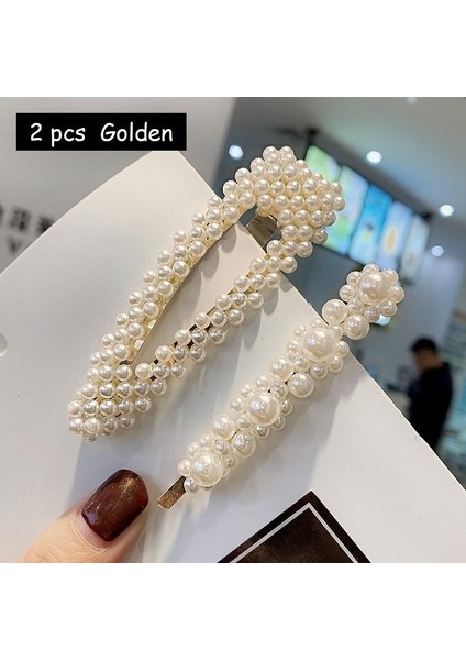 Tip 4 Altın Kore Inci Tokaları Geometrik Kadın Saç Tokası Saç Aksesuarları Kızlar Takı Moda Saç Tokaları (Yurt Dışından) fırsatları