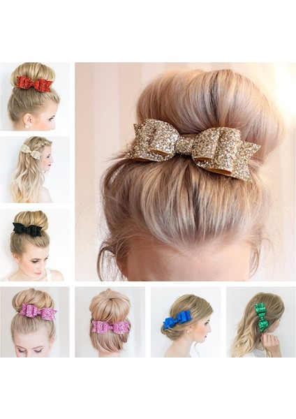 Pembe Tarzı 1 Adet Moda Payet Büyük Kurdele Toka Glitter Kurdele Saç Tokaları Başlık Süsü Saç Aksesuarları (Yurt Dışından) fiyatları