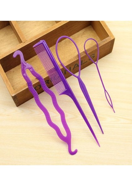 Gül Kırmızı Tarzı 4 Adet/takım Plastik Sihirli Topsy Tail Saç Örgü At Kuyruğu Stil Yapıcı Klips Aracı (Yurt Dışından) indirimleri