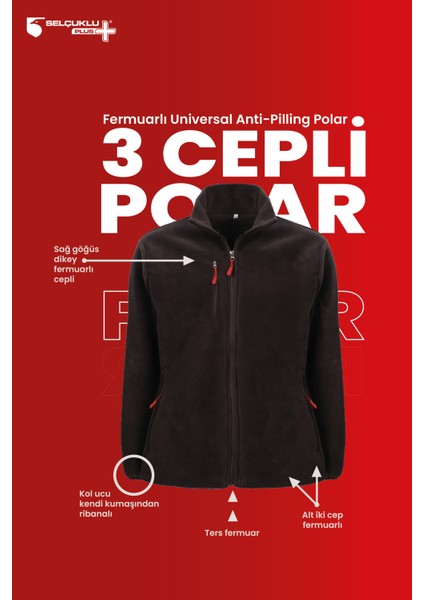 Polar Hırka 3 Cepli Fermuarlı Siyah fiyatları