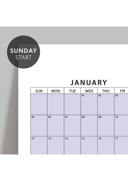 Amerikan Standardı 2025 Yıllık Planlayıcı Duvar Takvimi, Rengarenk (United States Calendar, Colourful Pastel) fırsatları