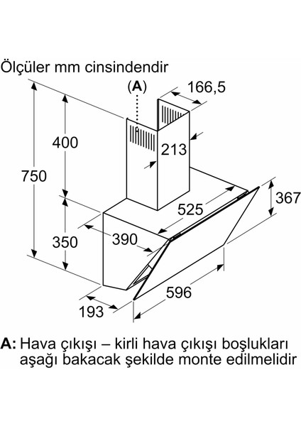 LC66KPJ60T 60 cm Siyah Ankastre Duvar Tipi Davlumbaz