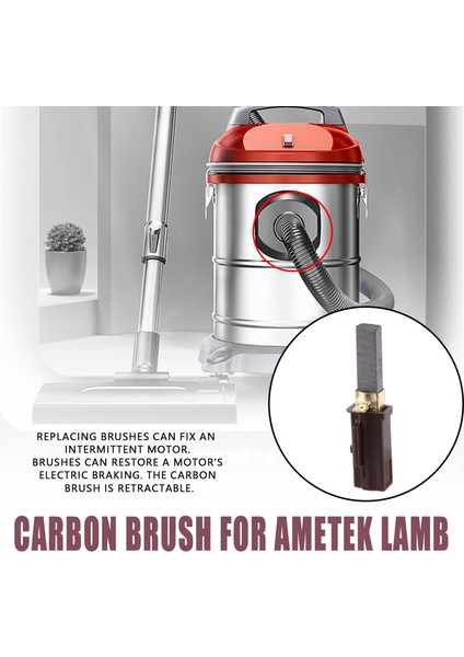 Ametek Lamb Için 4'lü Paket Vakum Motorlu Karbon Fırça 2311480, 333261, 33326-1 (Yurt Dışından)