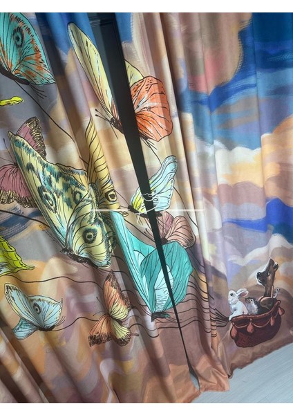 Fon Perde Ada Fonluk Çocuk Odası Uçan Kelebekler modelleri