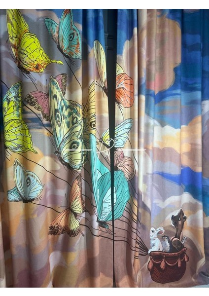 Fon Perde Ada Fonluk Çocuk Odası Uçan Kelebekler fırsatları