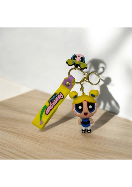 Powerpuff Girls Karakter Anahtarlık ve Çanta Süsü (Bubbles) Sarı Renk