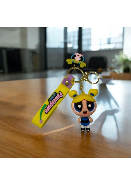 Powerpuff Girls Karakter Anahtarlık ve Çanta Süsü (Bubbles) Sarı Renk