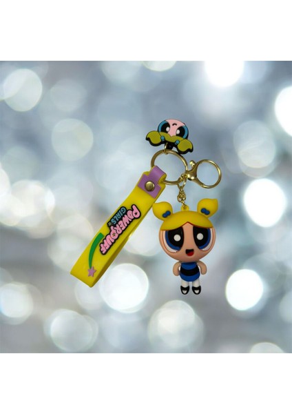 Powerpuff Girls Karakter Anahtarlık ve Çanta Süsü (Bubbles) Sarı Renk