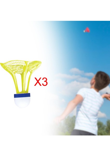 3 Adet Rüzgar Geçirmez Badminton Badminton Raketle Parklar Bahçe Egzersizi Için Sarı (Yurt Dışından)