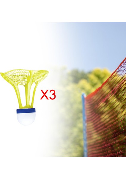 3 Adet Rüzgar Geçirmez Badminton Badminton Raketle Parklar Bahçe Egzersizi Için Sarı (Yurt Dışından)