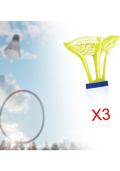 3 Adet Rüzgar Geçirmez Badminton Badminton Raketle Parklar Bahçe Egzersizi Için Sarı (Yurt Dışından)