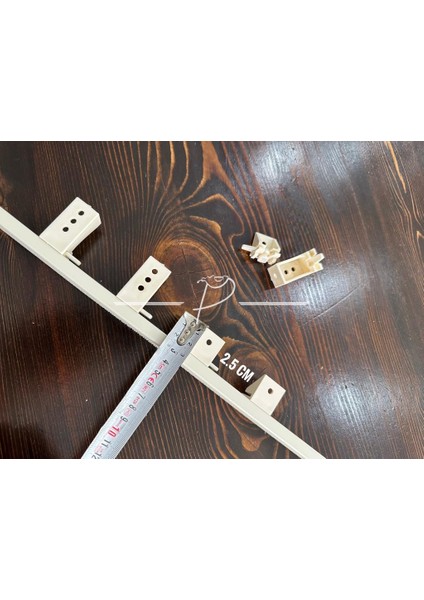 Katlamalı Perde Dekoratif Ray Montaj Ayağı 2.5 cm Kısa Başlık (4 Lü Paket)