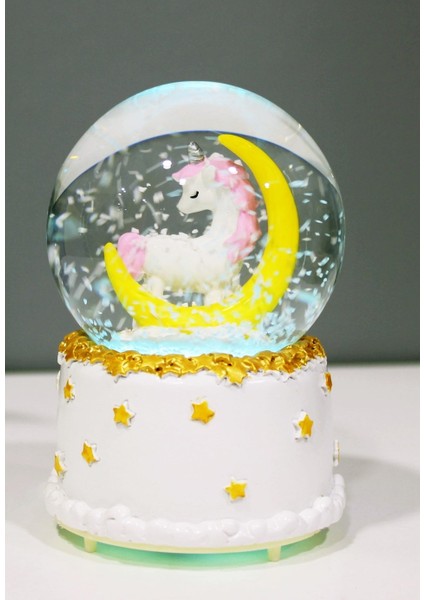 Little Star Unicorn Ay Kar Küresi Orta Boy Işıklı Müzikli 12CM-30U fırsatları