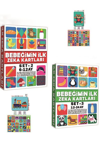 Bebeğimin İlk Zeka Kartları Eğitici Kartlar 6 - 12 Ay ve 12 -24 Ay 2'li Set