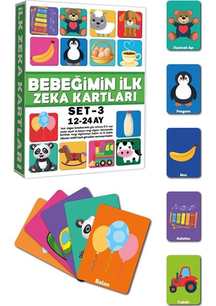 Bebeğimin İlk Zeka Kartları Eğitici Kartlar 6 - 12 Ay ve 12 -24 Ay 2'li Set