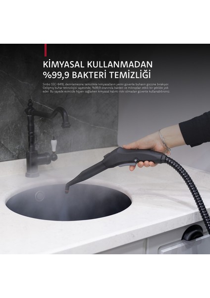 Çok Fonksiyonlu Buharlı Temizlik Makinası - Buharlı Temizleyici SSC-6418 2000 Watt